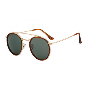 Retro Round Double Bridge Polarized Sunglasses for Women Men