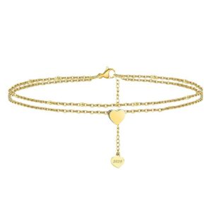 18K Gold Plated 925 Sterling Silver Chain Anklets for Women