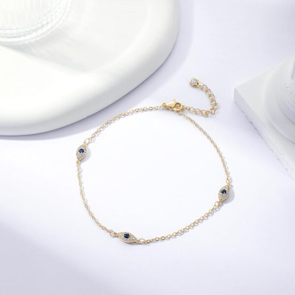 14K Gold Plated 925 Silver Ankle Bracelets Trendy for Women