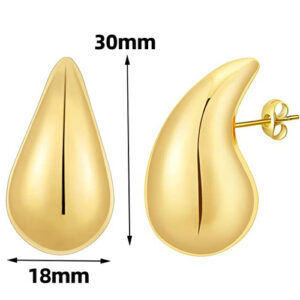 Chunky Gold Hoop Earrings for Women Lightweight Waterdrop Hollow Open Hoops